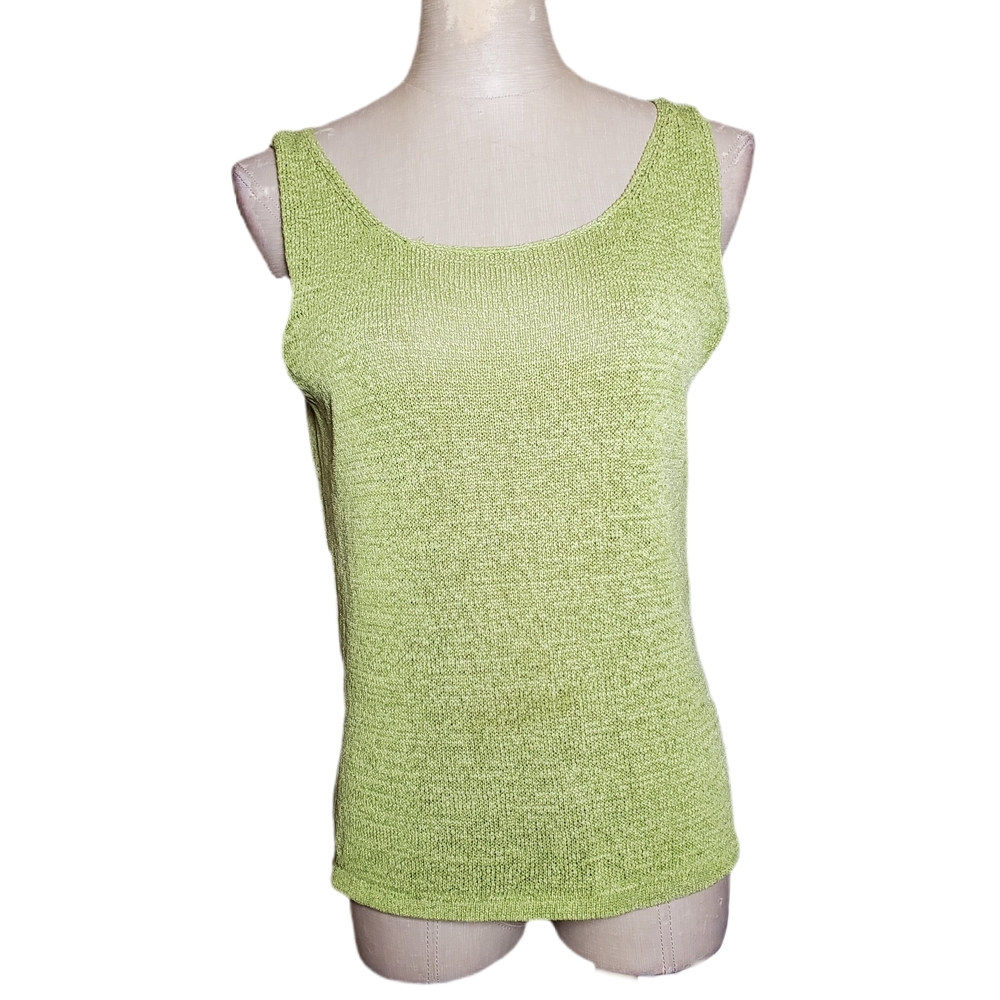 Apostrophe Light Green Knit Tank Top